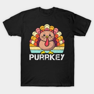 Funny Purrkey Thanksgiving Turkey Cat Pun T-Shirt